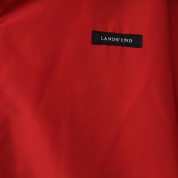 VTG Land’s End thick red squall coat XL  jacket outdoor classic oversized warm - Picture 3 of 11